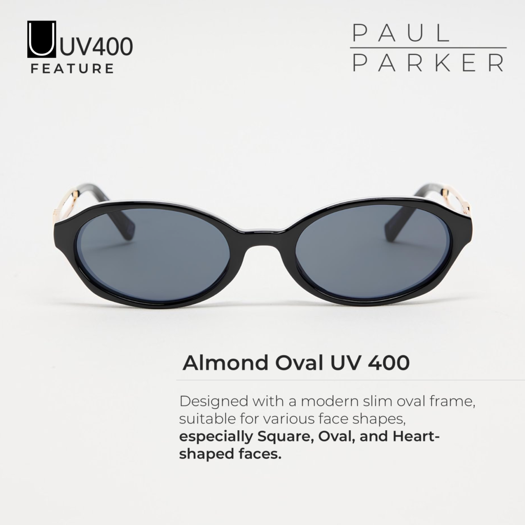 Almond Oval Slim Sunglasses UV 400-Fit Face Oval Round Heart  display picture 3