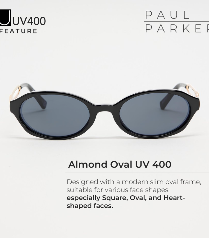 Almond Oval Slim Sunglasses UV 400-Fit Face Oval Round Heart