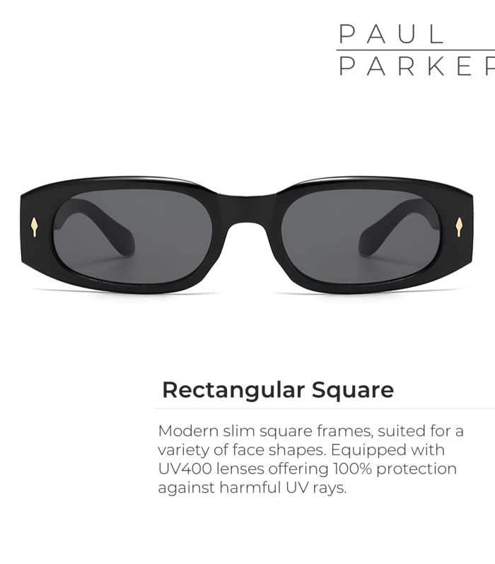 Slim Sunglasses Black Lens UV 400 - Suitable for All Face Shapes